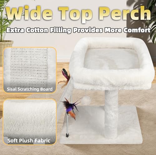 Cat Tree Cat Tower with Cat Scratching Post for Indoor Cats (Beige)
