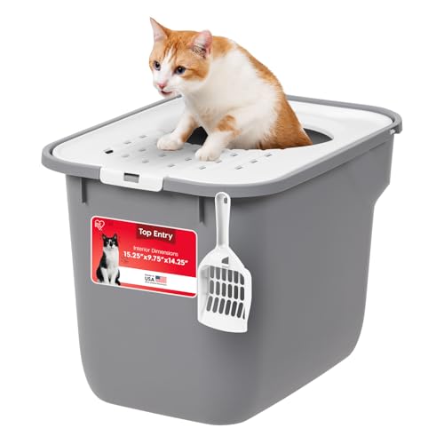 Large Top Entry Cat Litter Box (Top Entry / Gray)