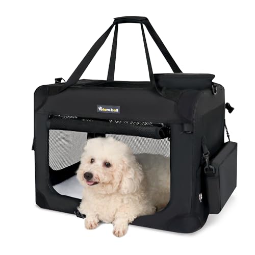Extra Large Cat Carrier for 2 Cats Collapsible Soft Pet XL Crate for Large (24.0"L x 16.5"W x 16.5"H / Black)