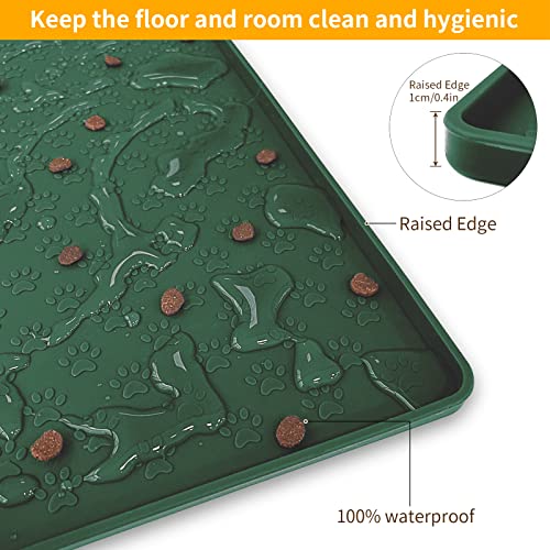 Pet Placemat for Dog and Cat (31.5"L x 23.6"W / Hunter Green)