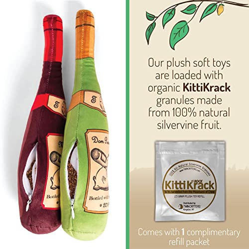 KittiLush 2 Pack Organic Silvervine Catnip Substitute Toys for Cats & Kittens
