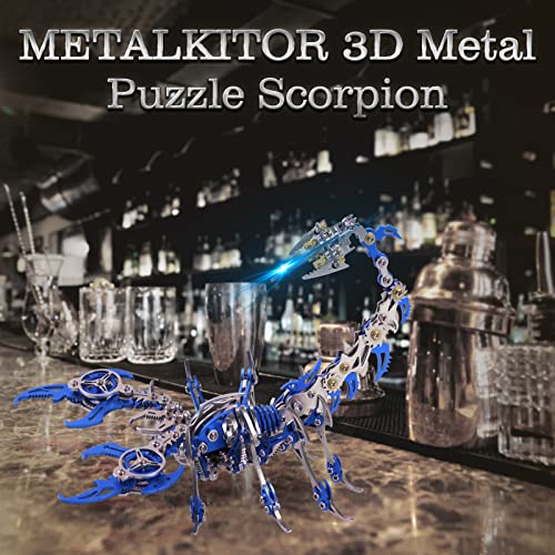 Scorpion 3D Metal Puzzles Kits for Adults Teens (Blue)