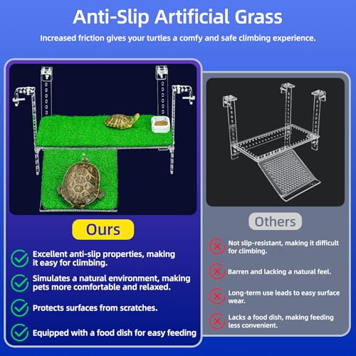 Adjustable Hanging Acrylic Turtle Basking Platform with Ramp 13x6.9 (Transparent / 13x6.9 Inch)