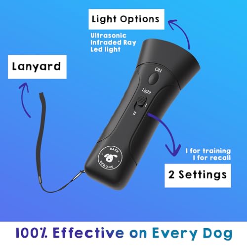 Ultrasonic Dog Bark Deterrent & Behavior Corrector (Black 9V (1 Pack))