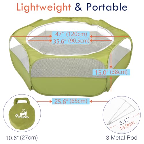 Small Animal Playpen with Zippered Cover (A-Green)