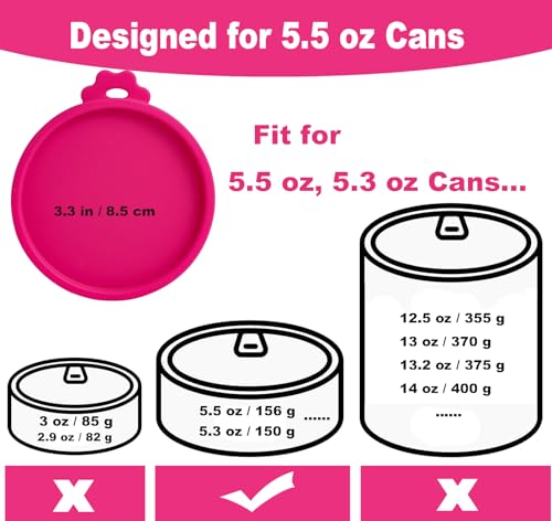 Cat Food Can Covers Lids for 5.5 oz Cans (Hot Pink)
