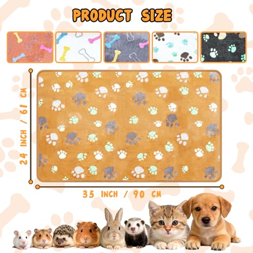 6 Pcs Washable Guinea Pig Blankets Absorbent Small Animal Fleece Bedding Cage Liners Reusable Pet Pee Pad Sleep Mat Pad Cover for Hamster Ferret Rabbit Chinchilla Hedgehog (6 White Bulk / 24" x 35")