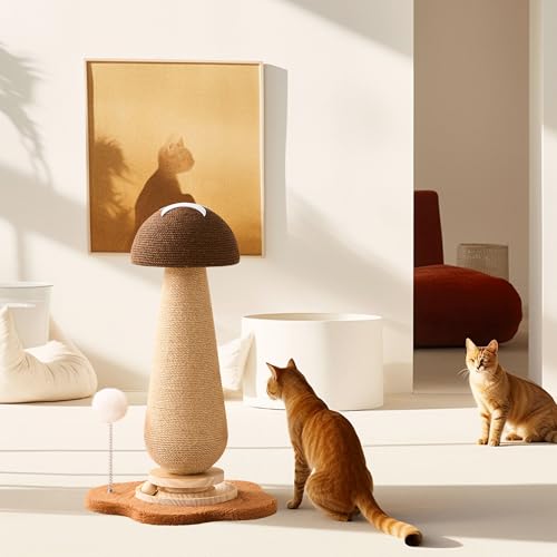 Mushroom Cat Scratching Post Cat Tree (Brown Mushroom)