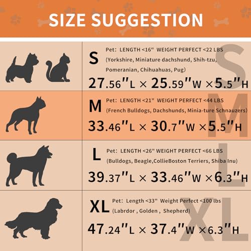 Dog Couch Bed for Medium Dogs (Grey / Medium(33.46"L X 30.7"W X 5.5"Th))