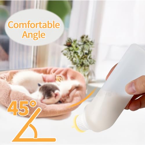 5Pack Kitten Bottle for Nursing Puppy Milk Kitten Bottles Feeding Kit Silicone Nipple for Newborn Pets Kittens