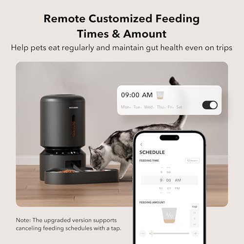 Automatic Cat Feeder for 2 Cats (Black / Dual Tray with WiFi)