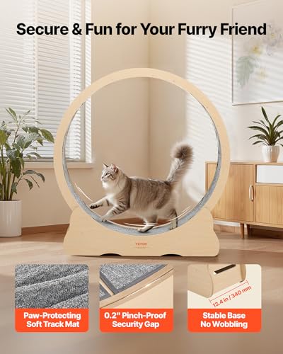 Cat Exercise Wheel (Wood grain color)
