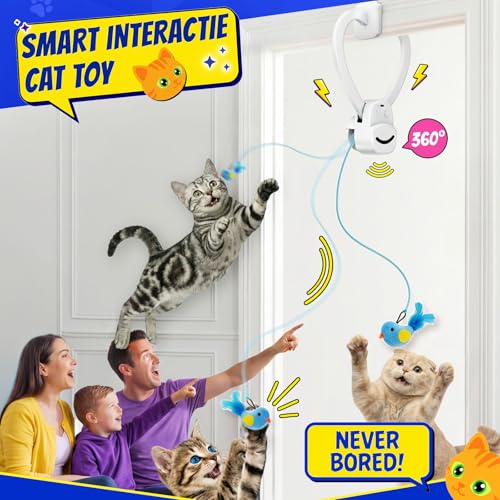 Interactive Doorway Cat Toy (White)