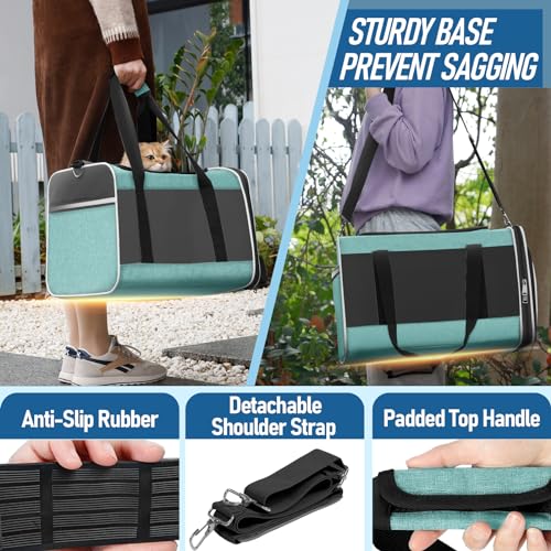 Large Cat Carrier Soft (Turquoise / 18.1"L x 11.8"W x 11.8"H)
