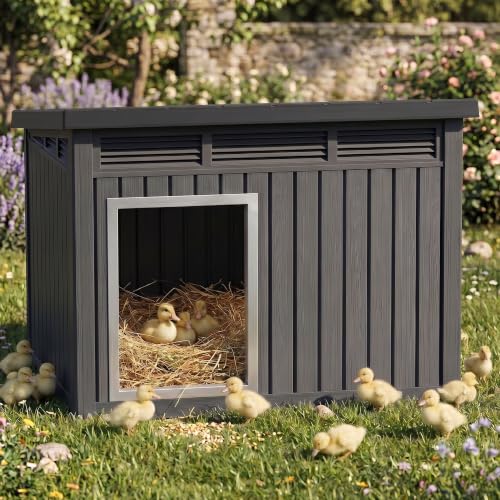 Duck Coop with Hydraulic Air Rod (Classic Black / 32.2"L x 25.1"W x 24.1"H)