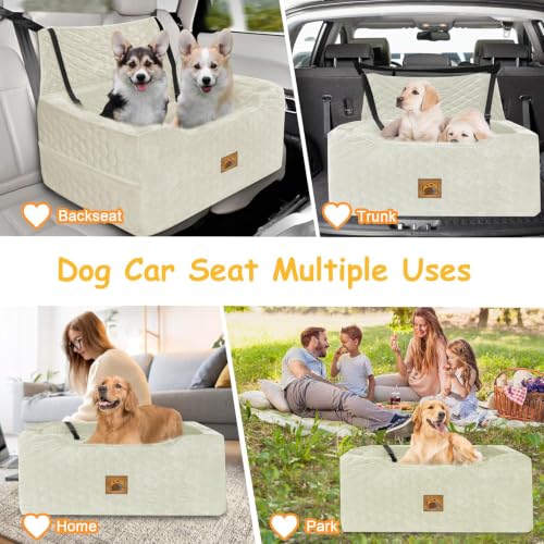Dog Car Seat for Medium (White / Large)