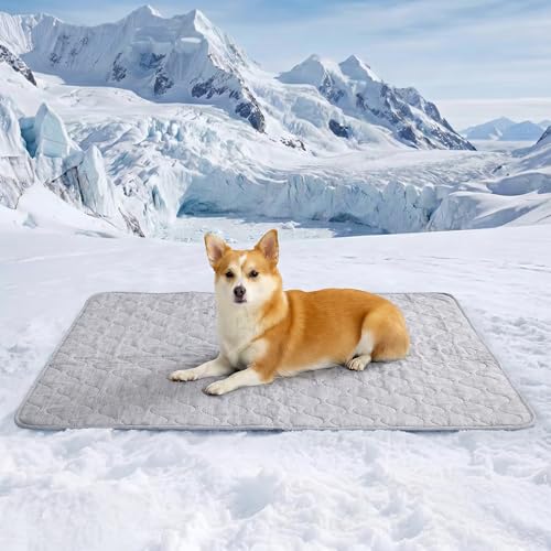 Leakproof Cooling Blanket for Medium Dogs (Heather Silver Grey / 30*40)