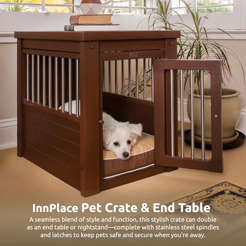 ECOFLEX® Small Furniture Style Dog Crate & End Table (Russet / 23.8"L x 18.2"W x 22.2"H)