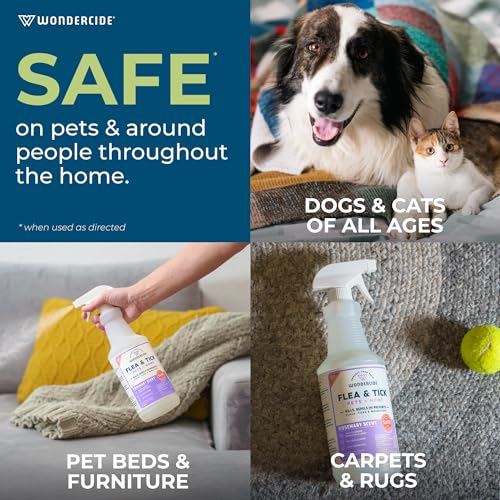 Flea Tick & Mosquito Spray for Pets & Home (128 Fl Oz / Rosemary)