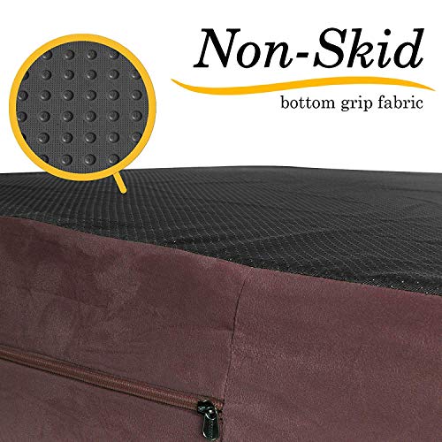 Jumbo Orthopedic Dog Bed (Brown-Plush Top / XL - 50"x34"x10")