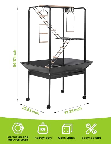 64'' H Inch Birdcage Stand Play Center with Perches and Ladders (64'' H)