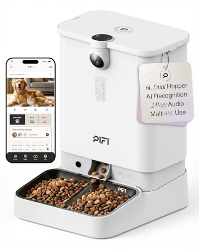 Automatic Cat Feeder with Camera for Multiple Cats & Dogs (6L-Smart Automatic Pet Feeder)