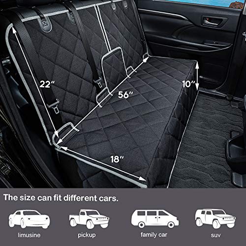Dog Car Seat Cover Waterproof 56” x 50“ for for Trucks Cars & SUVs Back Seat Heavy (56"Truck-gray edge)