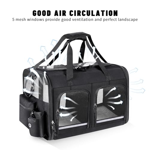 Cat Carrier for 2 Cats (Black with 2 Pocket)
