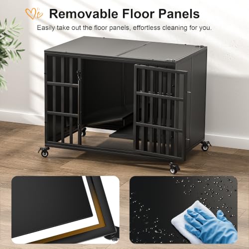 38" Heavy Duty Dog Crate for Large and Medium Dogs (37.8"L x 25.6"W x 29.9"H)