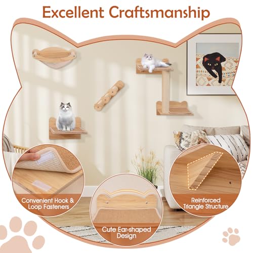 Cat Wall Shelves (4 Pieces)