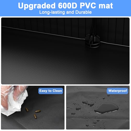 Guinea Pig Cage with Waterproof PVC Bottom Liner & One (24 Panels-with roof / Black)