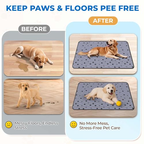 Non Slip Washable Pee Pads for Dogs (Gray / 48*60 Inch (Pack of 2))