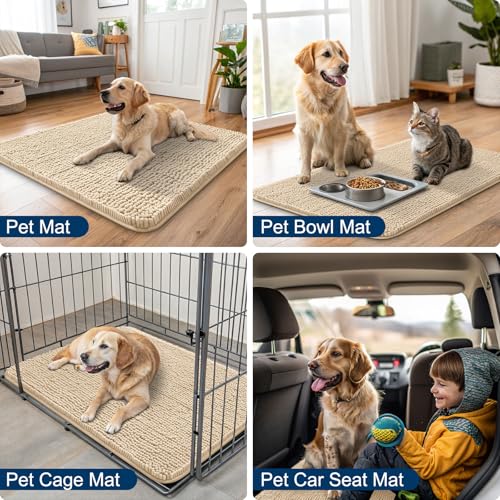 Dog Door Mat for Muddy Paws 48x30 (Beige / 48"X30")