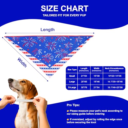 4th of July Dog Bandana (4th of July - Red White and Blue / X-Large)