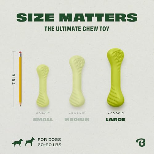 Natural Rubber Dog Bone Chew Toy (Large)