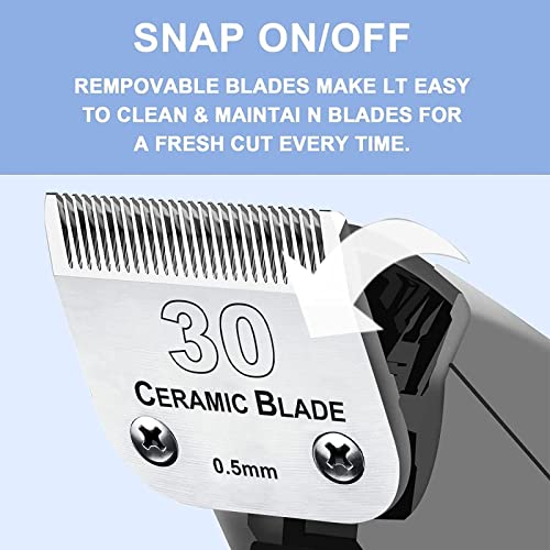 30 Blade Dog Grooming Blades Compatible with Andis (2pc 30:1/50''(0.5mm))