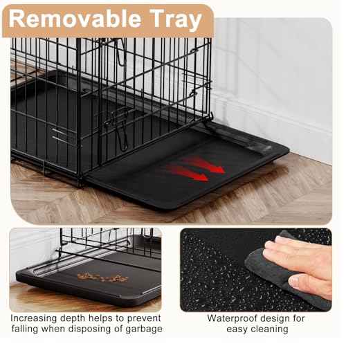 48" Foldable Metal Dog Crate (Black)