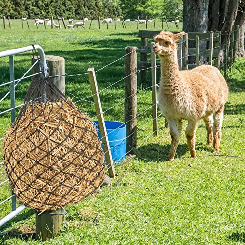 4 Pcs Slow Feed Hay Net Feeder Hay Bag for Horses Slow Feeder 40 Inch Length with 2 Inch Holes Hanging Horse Feed Net for Goat Cattle Equine Stalls Barn Supplies (Black)