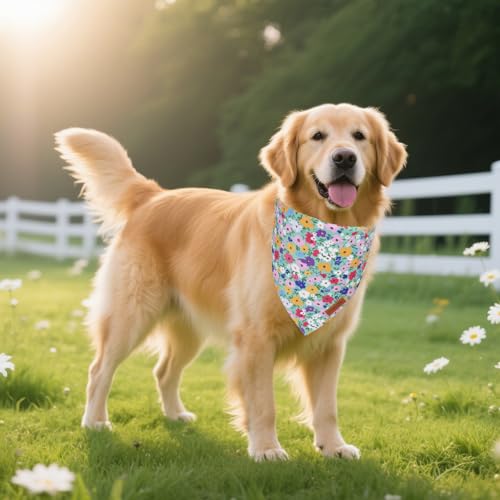 Floral Dog Bandana (X-Large / Flower-1)