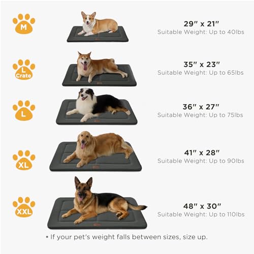Low Profile Dog Crate Mat Reversible Bed Pad (Dark Gray)