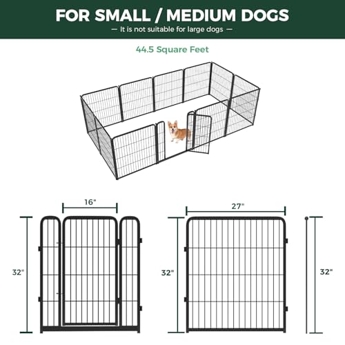 Homeplus Indoor Dog Playpen (Black / 32"H)