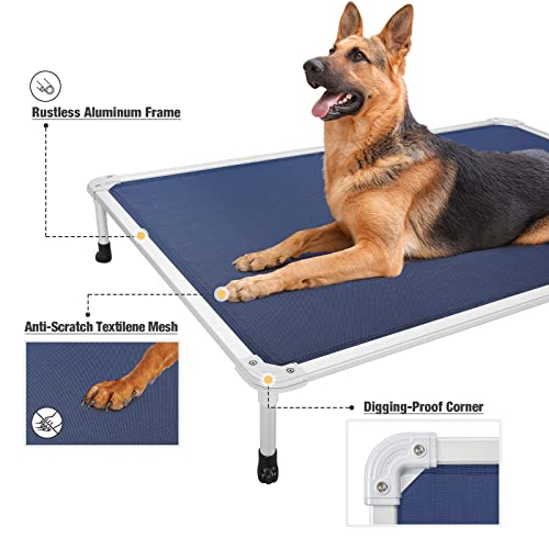 Chew Proof Elevated Dog Bed (Blue / 59.0"L x 37.5"W x 9.0"Th)