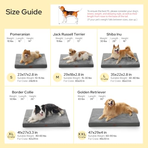 ComfyFleece Dog Bed Medium Size Dog with Washable Cover (29x18x2.8 / Coffee & Cream)