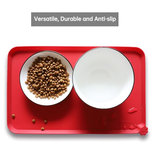 Silicone Pet Food Mats (19" x 12" / Classic Red)