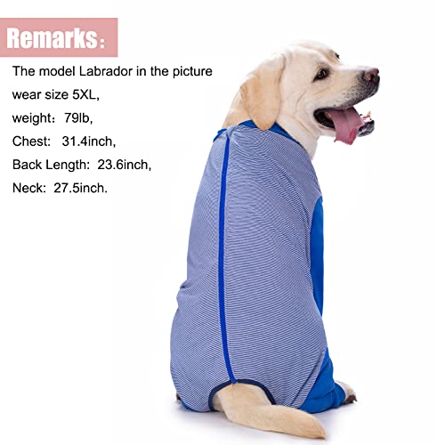 Dog Onesie Surgery Recovery Suit for Large Medium Bodysuit Dogs Pajamas PJS Full Body for Shedding (7X-Large (Pack of 1) / Blue)