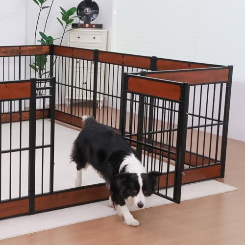 Large Furniture Style Dog Playpen (MAHOGANY / 12 Panels (27.5" High))
