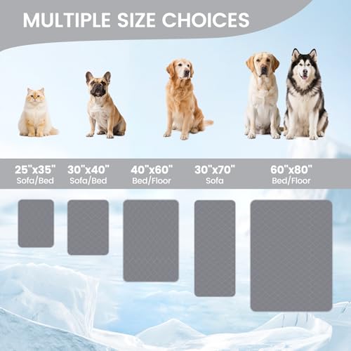 Deluxe Leakproof Cooling Blanket for Large Dogs Q (Heather Charcoal Grey / 60*80)