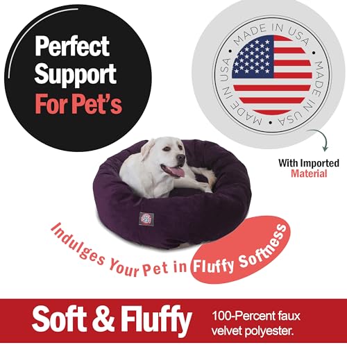 Micro Velvet Dog Bed (Aubergine)