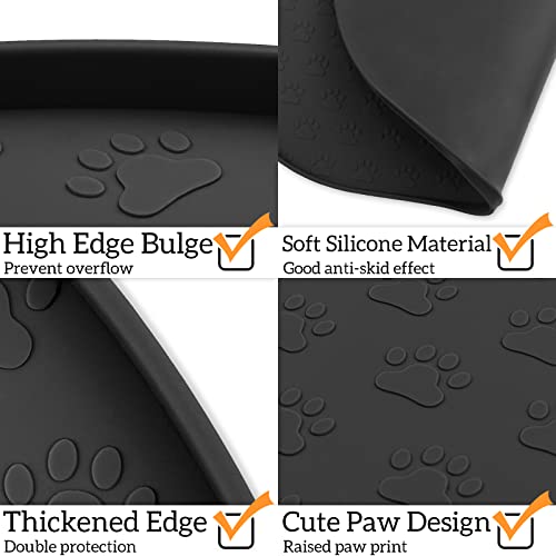 Dog Food Mat Spill (Black / 19"L x 12"W)