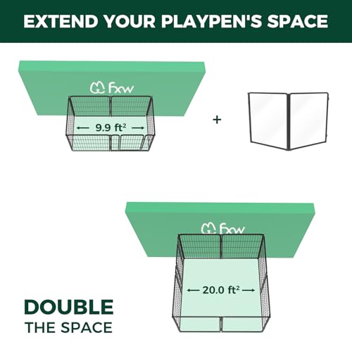 2 Add on Acrylic Panels for AuraSpace Pro Dog Playpen (Black / 32"H)